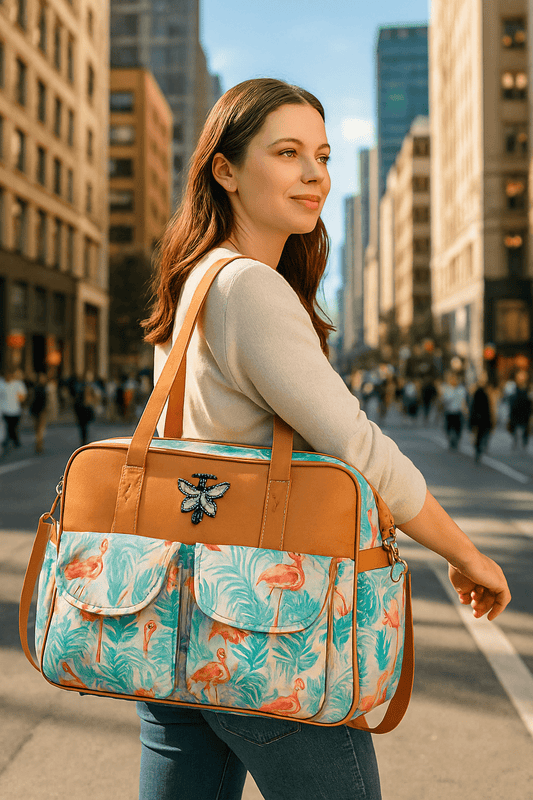 sac a bandouliere elegancia flamant et maman