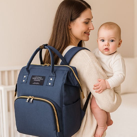 sac a langer jean avec maman et bebe