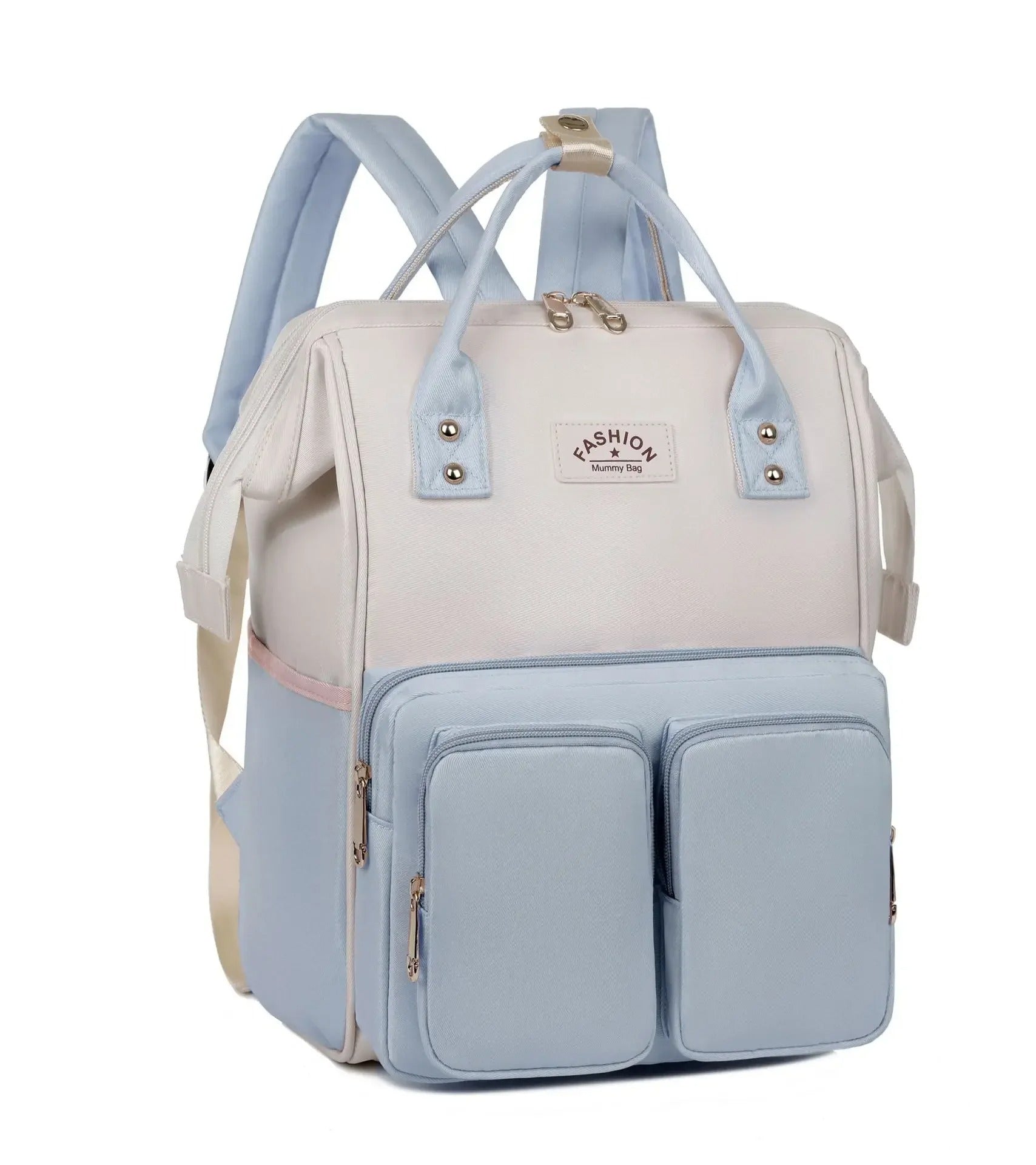 sac a langer petit luxe bleu et blanc