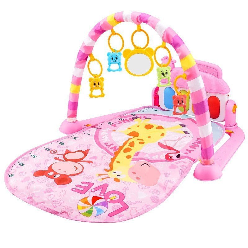 tapis d'éveil sensoriel bebe rose love girafe