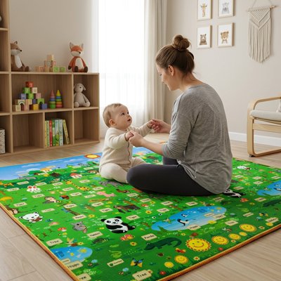 Tapis de jeu bébé maman et bébé panda