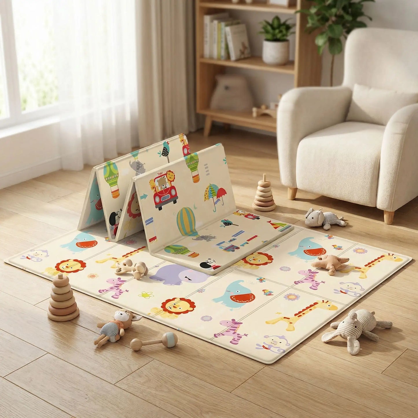 tapis de motricite bebe pliable dans la chambre