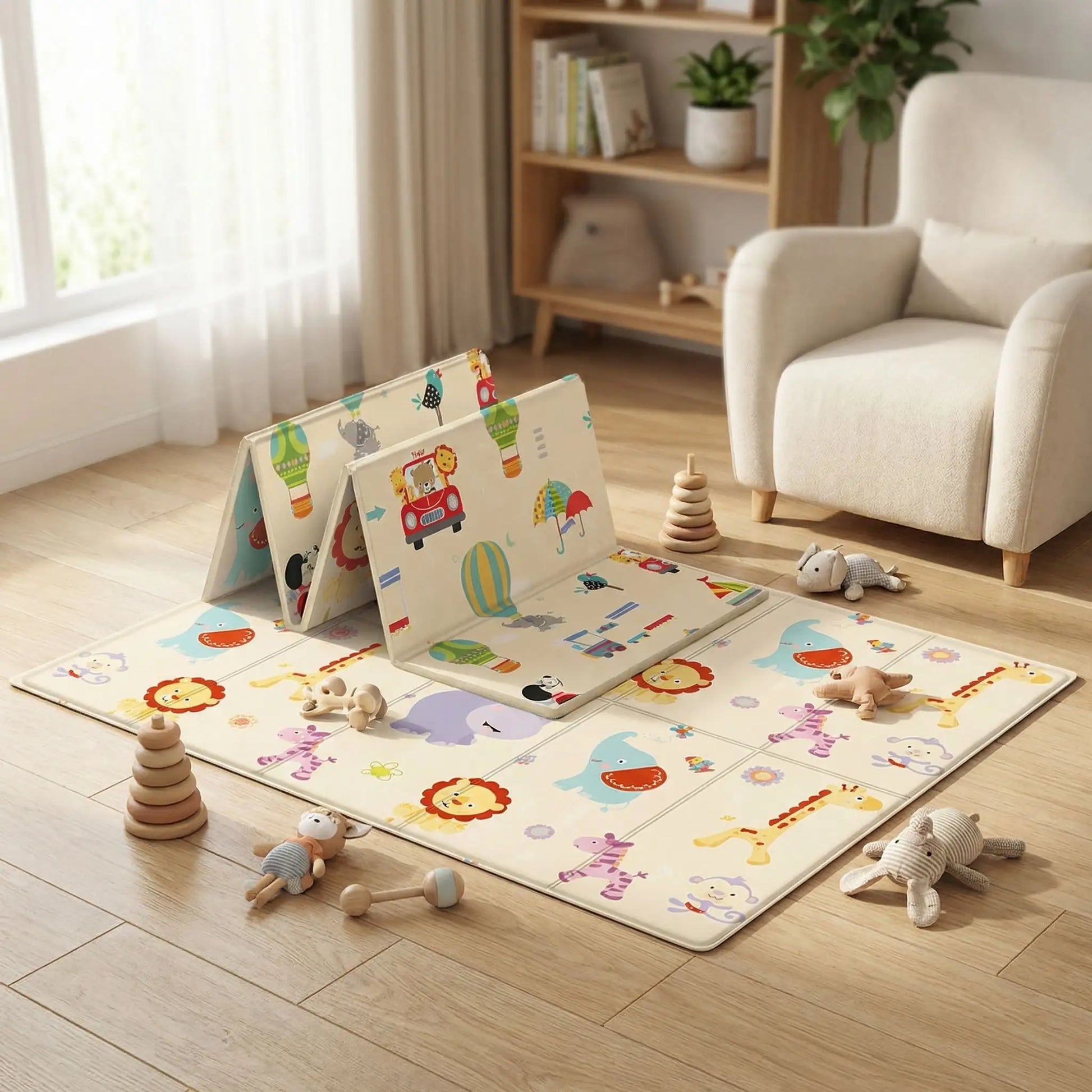 tapis de motricite bebe pliable dans la chambre