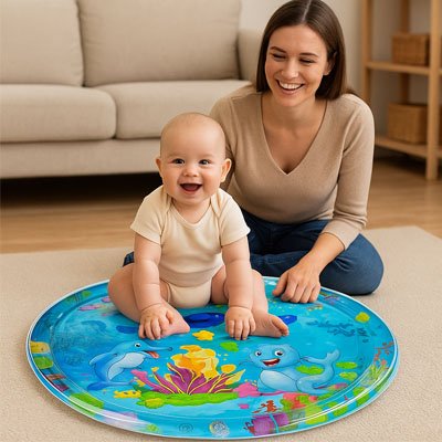 Tapis d'eau bébé éveil sensoriel maman