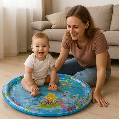 Tapis d'eau bébé maman avec bébé