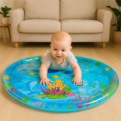 Tapis d'eau bébé temps sur le ventre