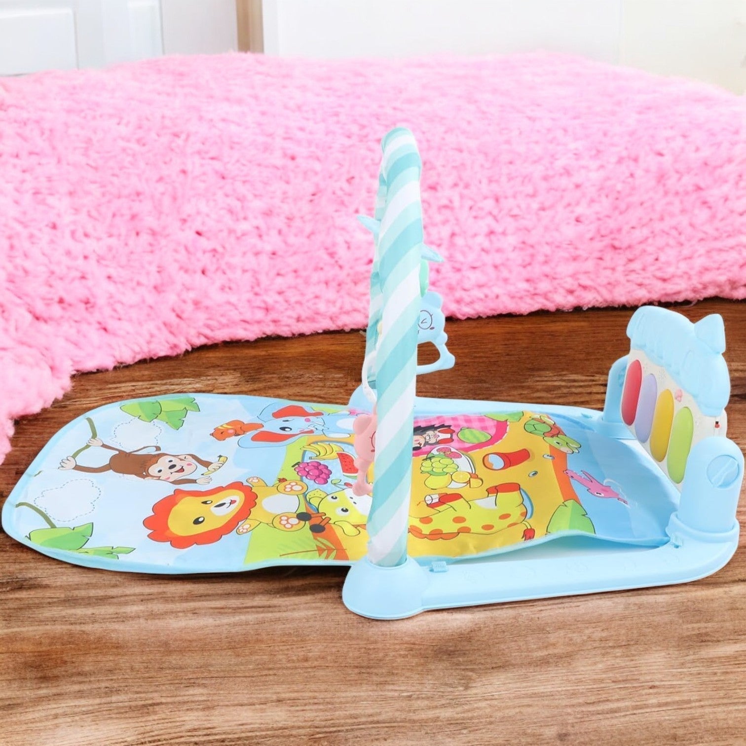 Tapis d’Éveil - KiddoMat™ - Paradis Animalier Bleu - Joujoux Bebe