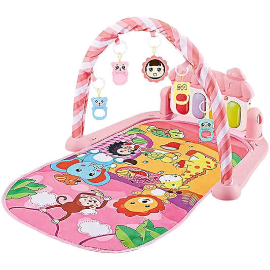 Tapis d’Éveil - KiddoMat™ - Paradis Animalier Rose - Joujoux Bebe