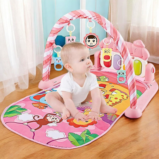 Tapis d’Éveil - KiddoMat™ - Paradis Animalier Rose - Joujoux Bebe