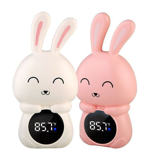 thermometre bain bebe aquamimi lapin rose et blanc