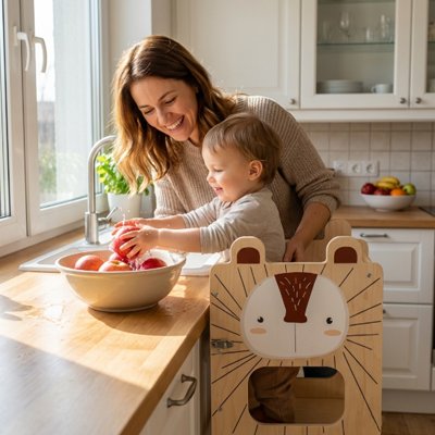 Tour d'apprentissage montessori aide bébé a regarder maman