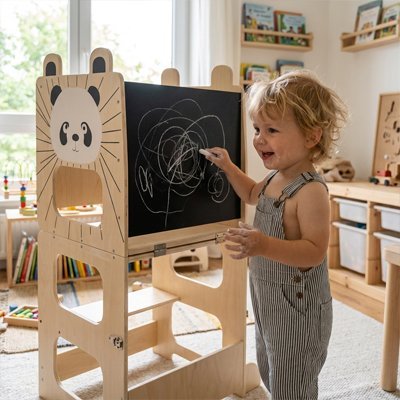 Tour d'apprentissage​ montessori en mode ardoise amuse bébé