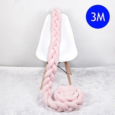 tour de lit tresse rose 3 metre