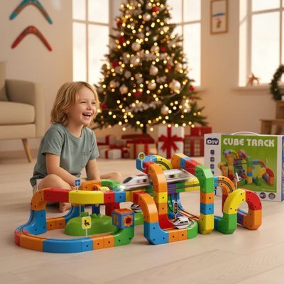 train aimanté enfant jouant avec fille