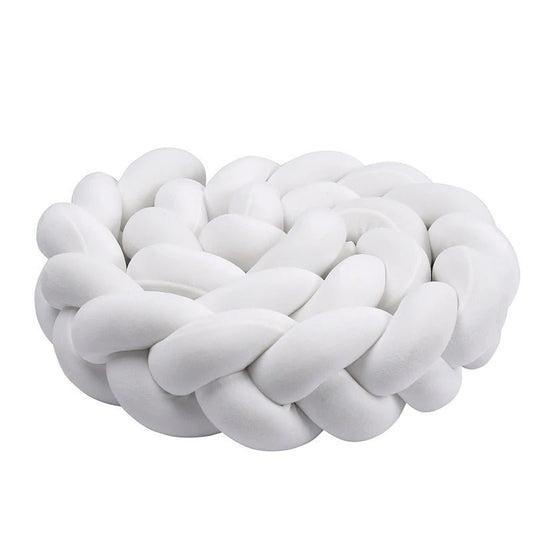 tresse de lit bebe blanche en boule