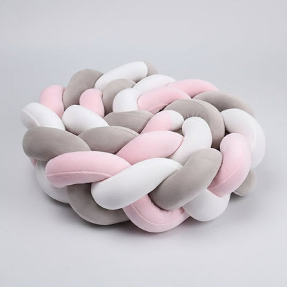 Tresse De Lit Bébé | Rose Gris Blanc™