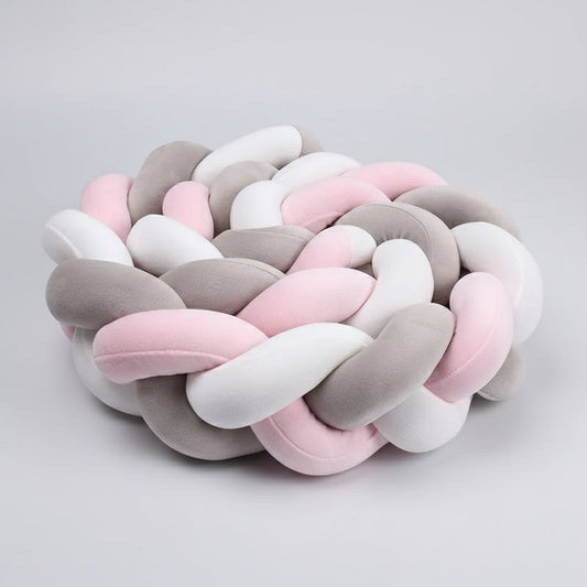 Tresse De Lit Bébé | Rose Gris Blanc™