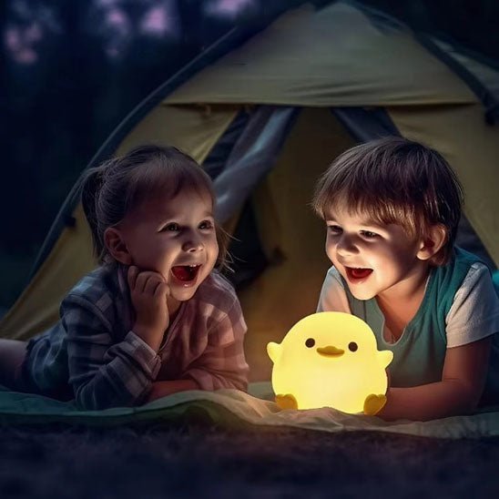 veilleuse bebe canard avec frere et soeur